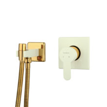 ملحقات شیر توالت توکار ویوات راسان مدل فلت سفید طلایی