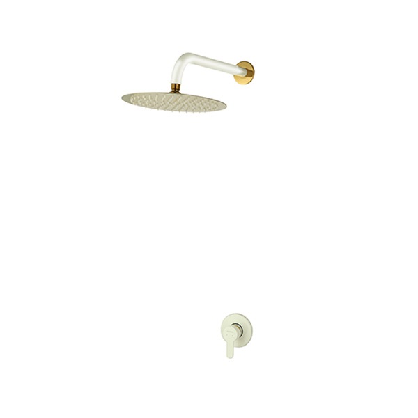 ملحقات شیر حمام و مکانیزم توکار ویوات راسان مدل تنسو کلاس (3) سفید طلایی