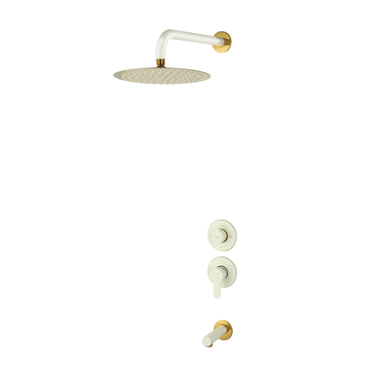 شیر حمام و مکانیزم توکار ویوات راسان مدل تنسو کلاس (2) سفید طلایی