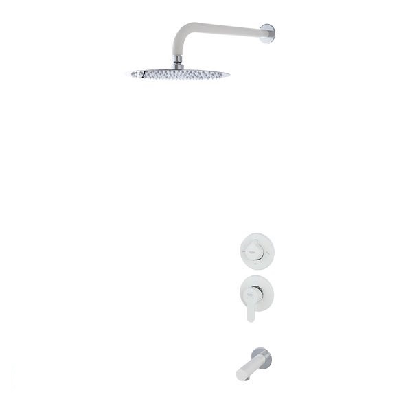 شیر حمام و مکانیزم توکار ویوات راسان مدل تنسو کلاس (2) سفید کروم