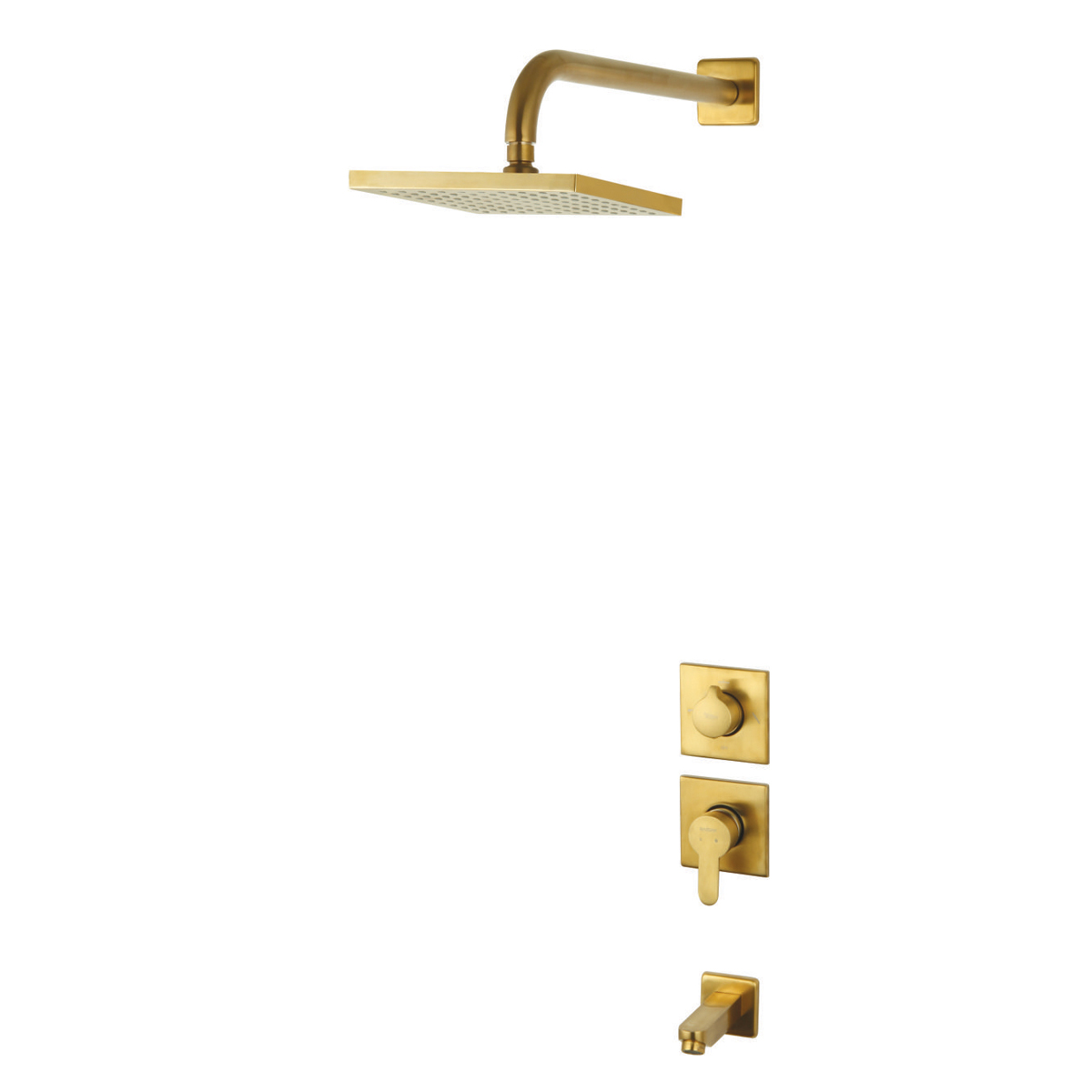 شیر حمام و مکانیزم توکار ویوات راسان مدل فلت کلاس (2) طلایی مات