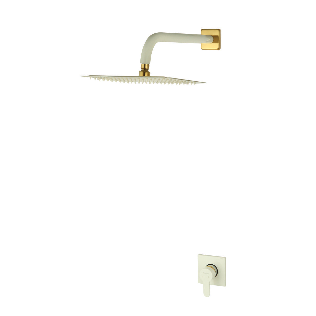 ملحقات شیر حمام و مکانیزم توکار ویوات راسان مدل فلت کلاس (3) سفید طلایی
