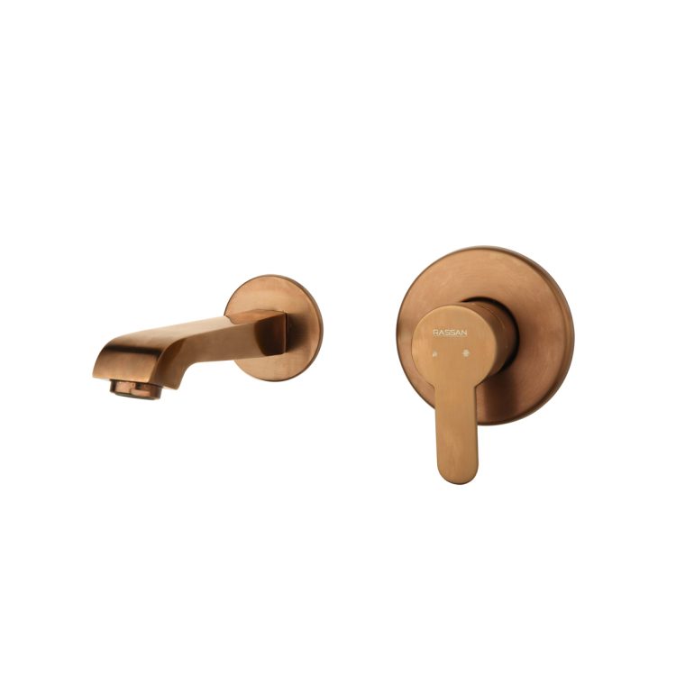 ملحقات شیر روشویی توکار ویوات راسان مدل تنسو رزگلد مات